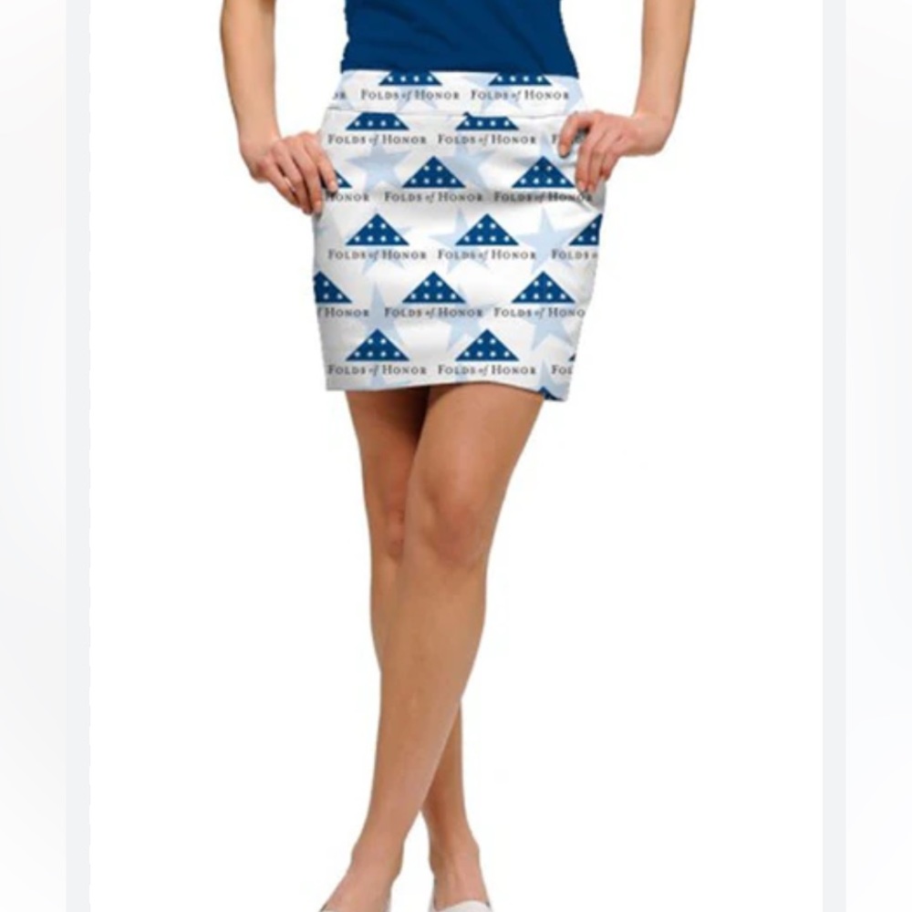 Loudmouth ladies skort 12 blue & white